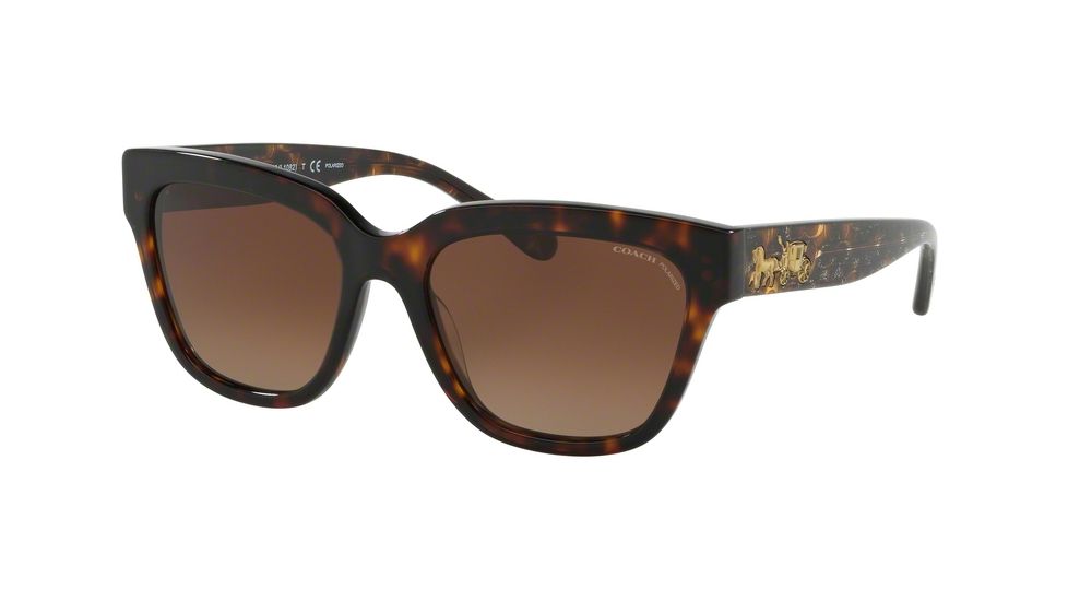 Coach L1082 HC8262 Prescription Sunglasses, 55mm, Tortoise, HC8262-5120T5-55-SV