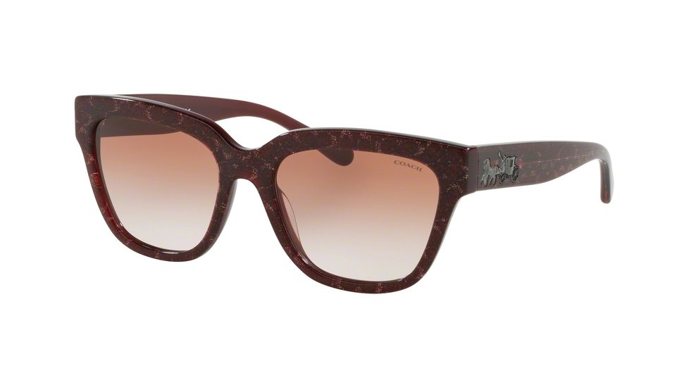 Coach L1082 HC8262 Prescription Sunglasses, 55mm, Burgundy Glitter, HC8262-554513-55-SV