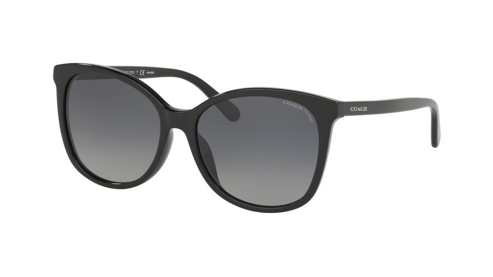 Coach L1101 HC8271U Progressive Prescription Sunglasses, 57mm, Black, HC8271U-5002T3-57-PRO