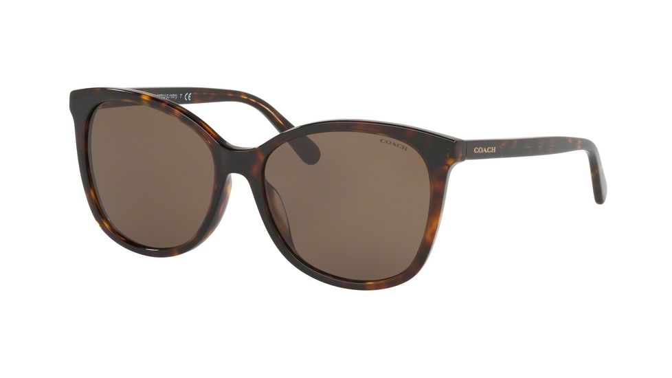 Coach L1101 HC8271U Progressive Prescription Sunglasses, 57mm, Dark Tortoise, HC8271U-512073-57-PRO