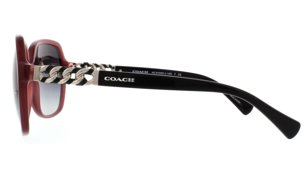 Coach L130 HC8155Q Progressive Prescription Sunglasses HC8155Q-532111-59 - Lens Diameter 59 mm, Frame Color Milky Black Cherry/Black