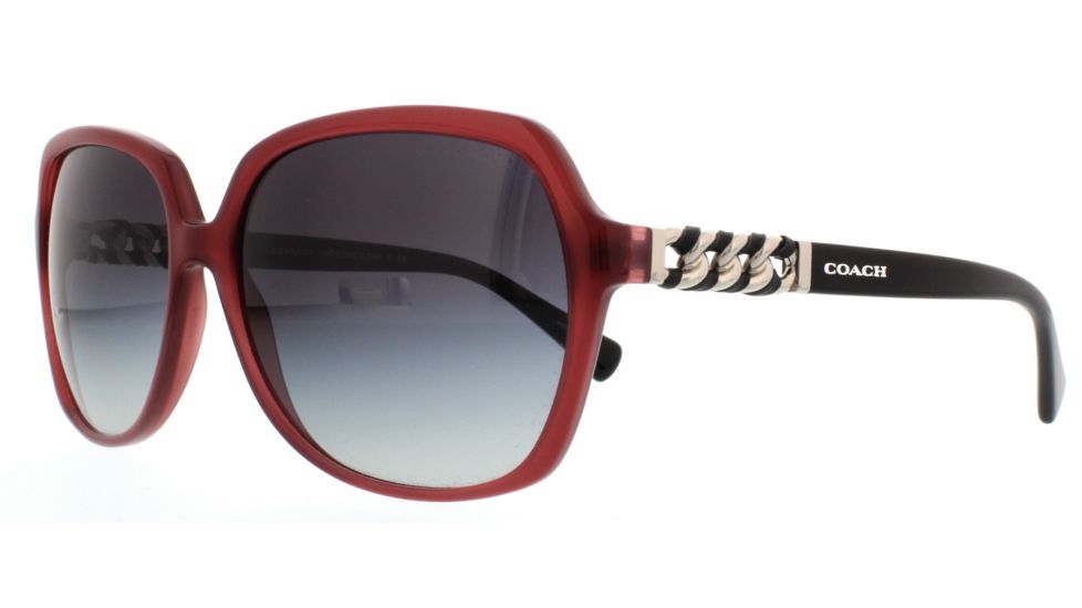 Coach L130 HC8155Q Progressive Prescription Sunglasses HC8155Q-532111-59 - Lens Diameter 59 mm, Frame Color Milky Black Cherry/Black