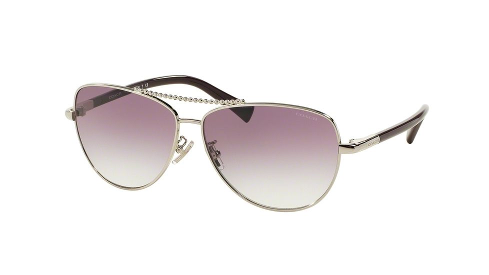 Coach L136 HC7058 Single Vision Prescription Sunglasses HC7058-92528H-60 - Lens Diameter 60 mm, Frame Color Silver-Purple