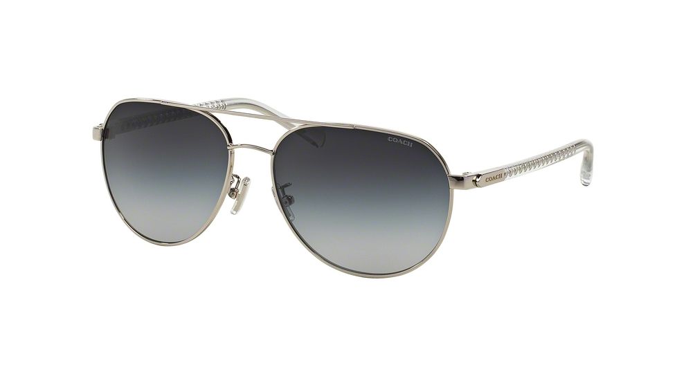 Coach L137 HC7053 Single Vision Prescription Sunglasses HC7053-922611-58 - Lens Diameter 58 mm, Frame Color Silver Crystal