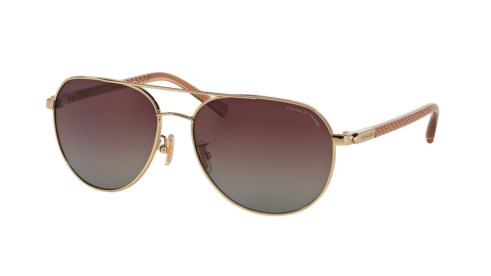 Coach L137 HC7053 Single Vision Prescription Sunglasses HC7053-922862-58 - Lens Diameter 58 mm, Frame Color Light Gold/Crystal Lt Cherry