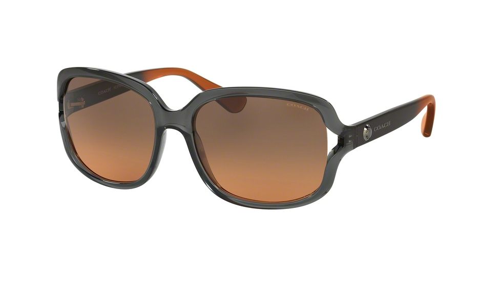 Coach L149 HC8169 Single Vision Prescription Sunglasses HC8169-536395-57 - Lens Diameter 57 mm, Frame Color Crystal Grey/Crystal Grey Amber Gradient