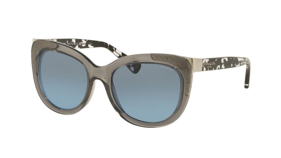 Coach L152 HC8171 Single Vision Prescription Sunglasses HC8171-536817-56 - Lens Diameter 56 mm, Frame Color Dark Gray Crystal/Black Crystal Mosaic