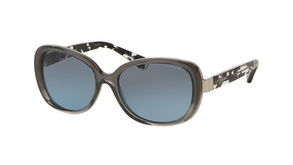 Coach L153 HC8172 Single Vision Prescription Sunglasses HC8172-536817-56 - Lens Diameter 56 mm, Frame Color Dark Gray Crystal/Black Crystal Mosaic