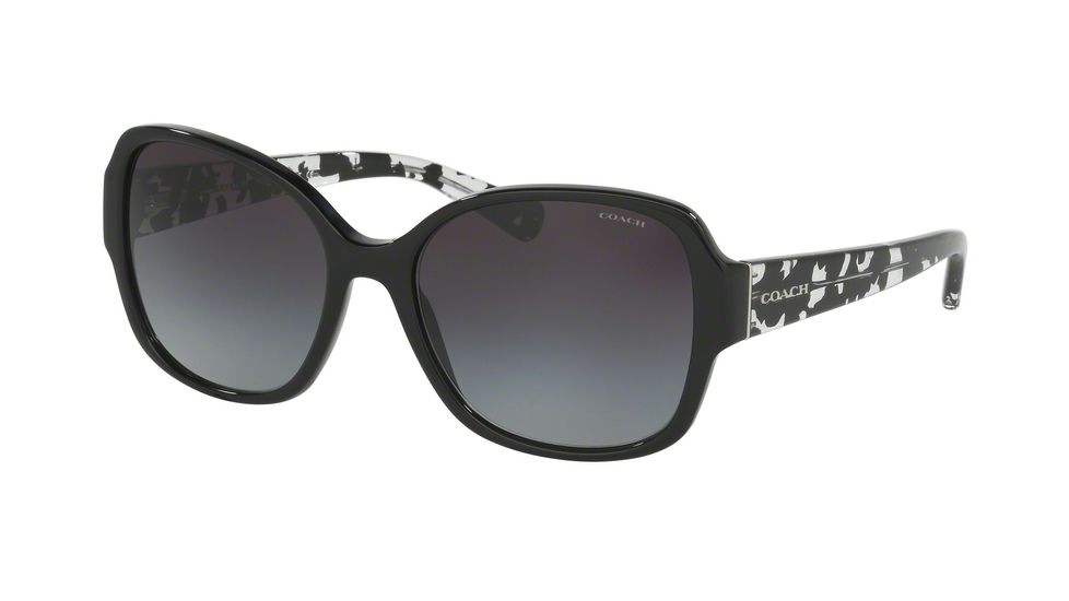 Coach L154 HC8166 Single Vision Prescription Sunglasses HC8166-534811-58 - Lens Diameter 58 mm, Frame Color Black/Black Crystal Mosaic