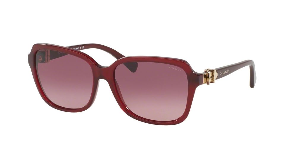 Coach L1599 HC8179F Sunglasses 5393G2-58 - Burgundy Frame, Burgundy Gradient Lenses