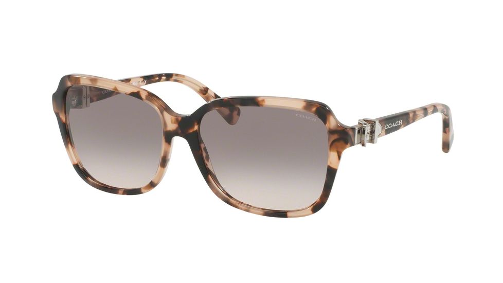 Coach L1599 HC8179F Sunglasses 54033B-58 - Peach Tortoise Frame, Grey Peach Gradient Lenses