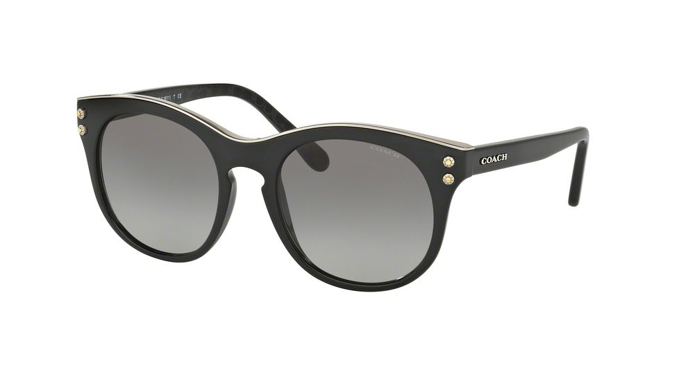 Coach L1611 HC8190 Single Vision Prescription Sunglasses HC8190-542011-51 - Lens Diameter 51 mm, Frame Color Black/Black Gunmetal