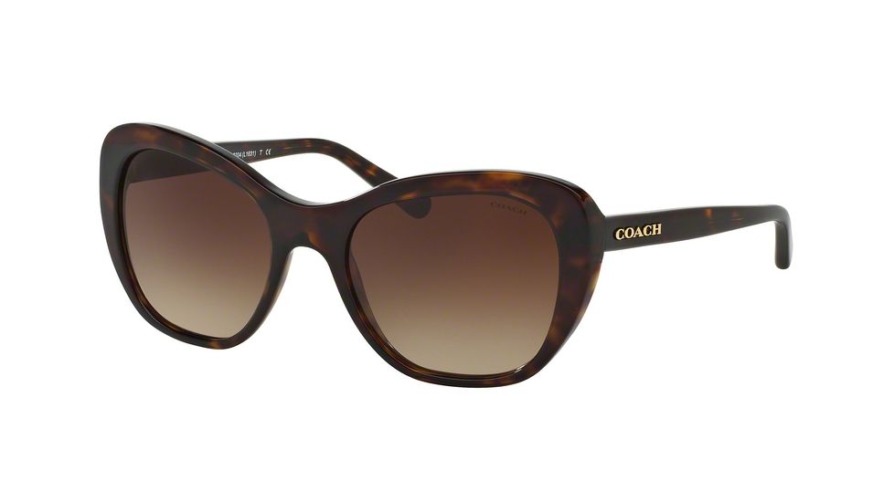 Coach L1631 HC8204 Sunglasses 512013-52 - Dark Tortoise Frame, Brown Gradient Lenses