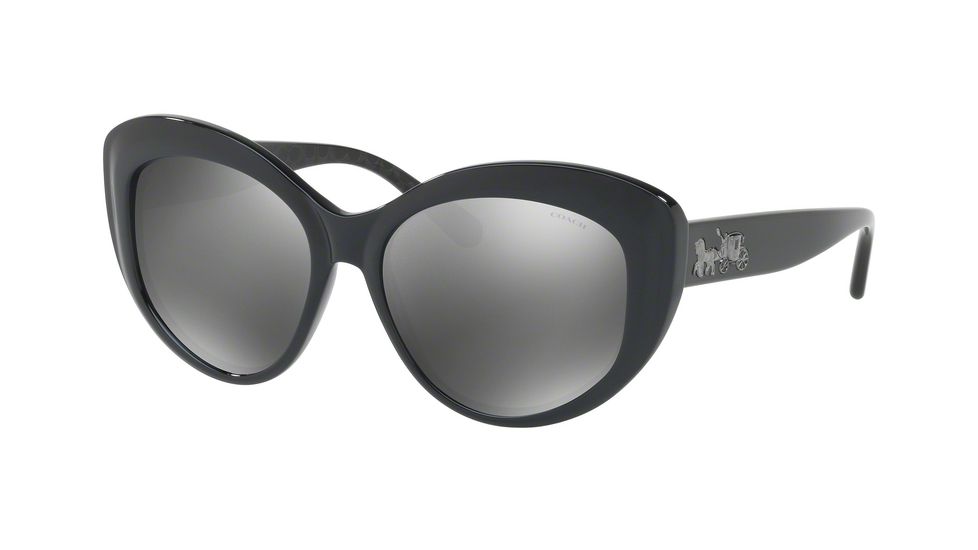 Coach L1633 HC8206 Single Vision Prescription Sunglasses HC8206-54206G-55 - Lens Diameter 55 mm, Frame Color Black/Black Gunmetal
