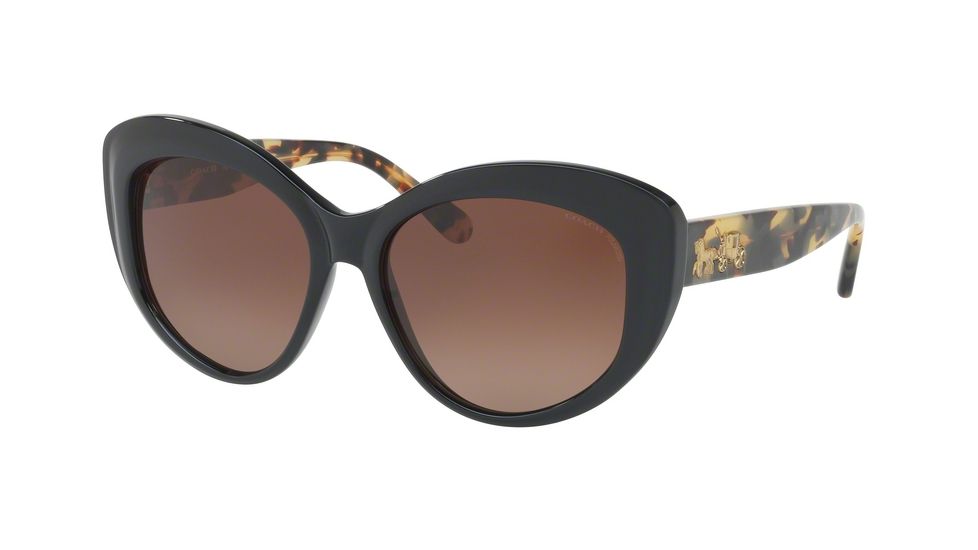 Coach L1633 HC8206 Single Vision Prescription Sunglasses HC8206-5449T5-55 - Lens Diameter 55 mm, Frame Color Black/dark Vintage Tortoise
