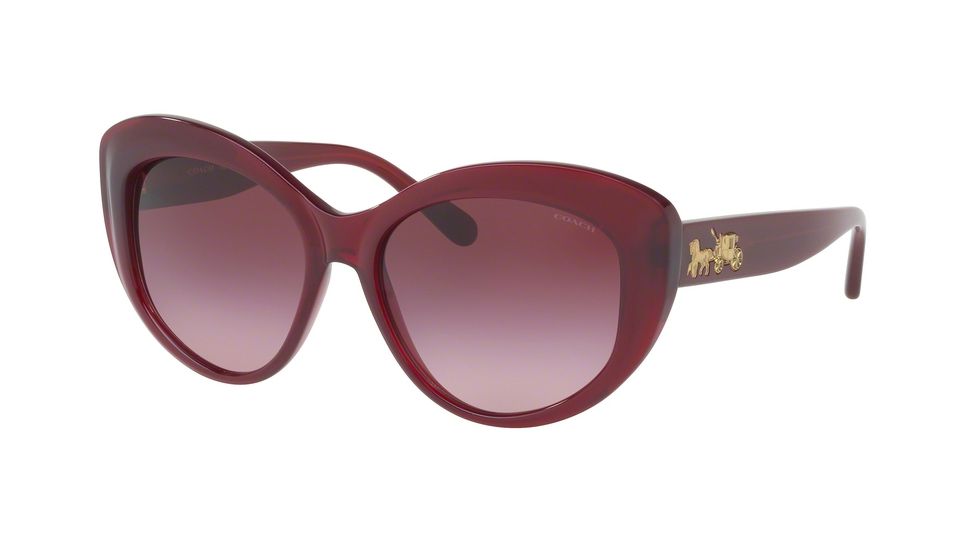 Coach L1633 HC8206 Single Vision Prescription Sunglasses HC8206-54508H-55 - Lens Diameter 55 mm, Frame Color Aubergine