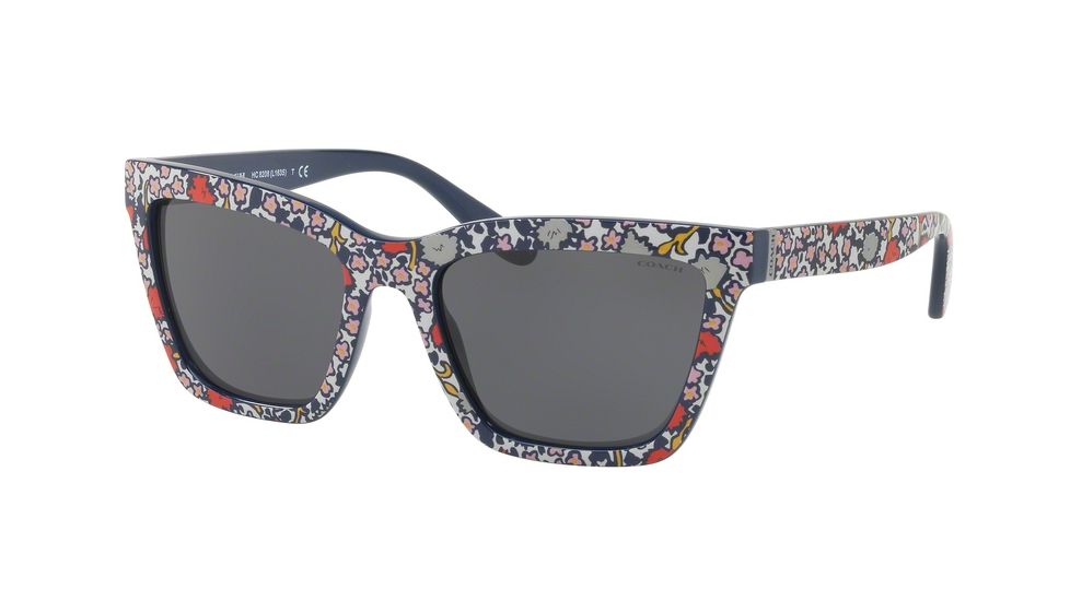 Coach L1635 HC8208 Sunglasses 545887-55 - Multi Electric Floral Frame, Dark Grey Solid Lenses