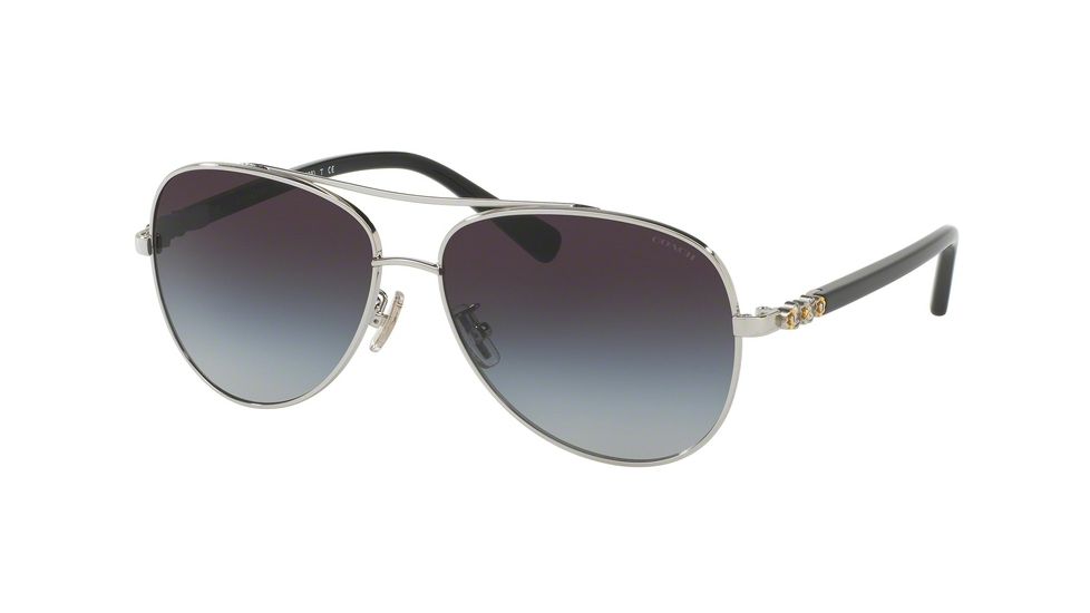 Coach L1636 HC7072B Progressive Prescription Sunglasses HC7072B-901511-59 - Lens Diameter 59 mm, Frame Color Silver / Black