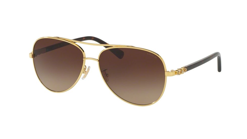 Coach L1636 HC7072B Progressive Prescription Sunglasses HC7072B-930313-59 - Lens Diameter 59 mm, Frame Color Gold/Dark Tortoise