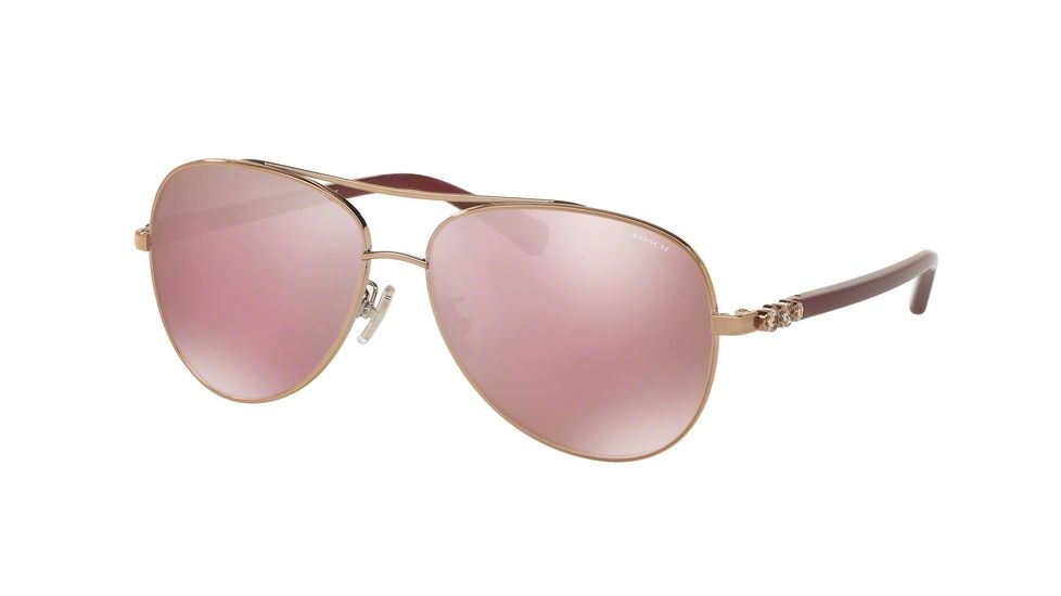 Coach L1636 HC7072B Progressive Prescription Sunglasses HC7072B-93041T-59 - Lens Diameter 59 mm, Frame Color Rose Gold/aubergine