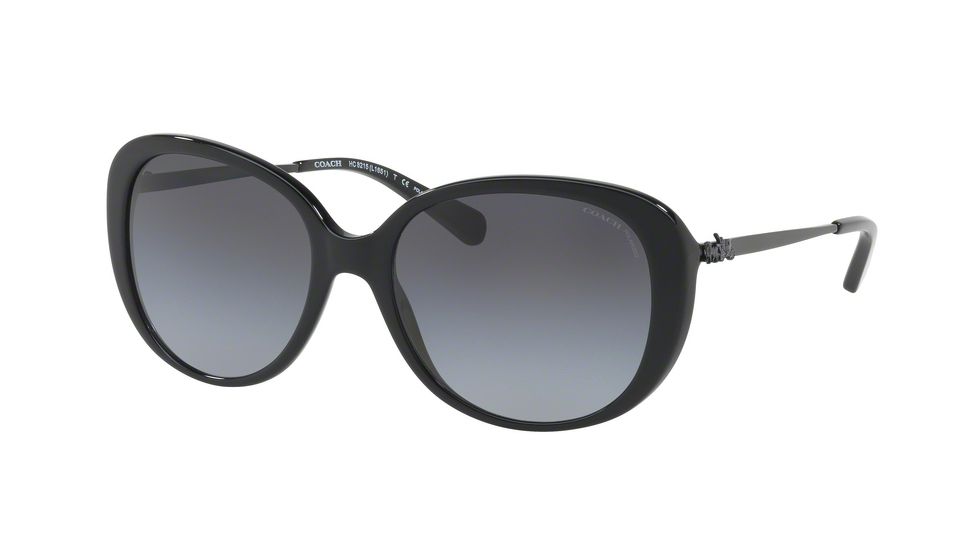 Coach L1651 HC8215 Single Vision Prescription Sunglasses HC8215-5482T3-57 - Lens Diameter 57 mm, Frame Color Black