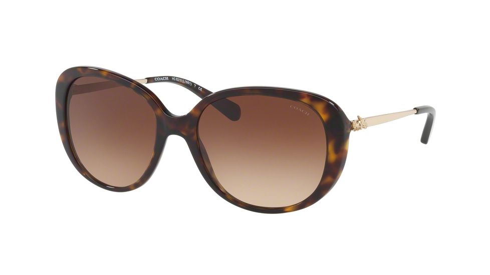 Coach L1651 HC8215 Single Vision Prescription Sunglasses HC8215-548513-57 - Lens Diameter 57 mm, Frame Color Dark Tortoise