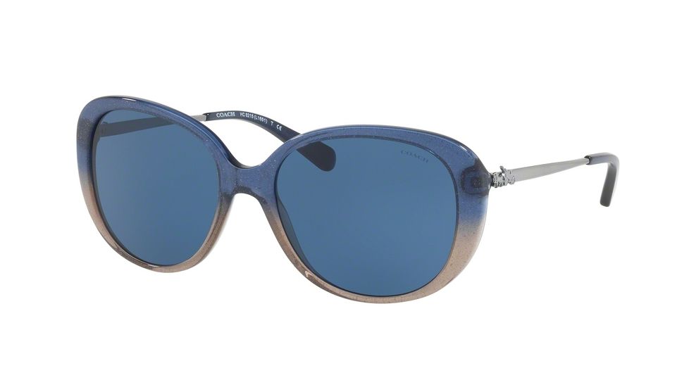 Coach L1651 HC8215 Single Vision Prescription Sunglasses HC8215-548980-57 - Lens Diameter 57 mm, Frame Color Denim Taupe Glitter Gradient