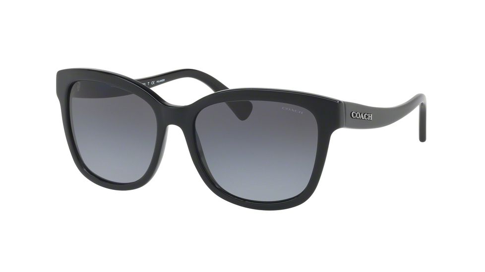 Coach L1656 HC8219 Sunglasses 5002T3-56 - Black Frame, Grey Gradient Polarized Lenses