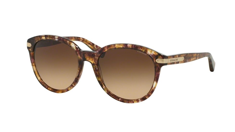 Coach L554 HC8140F Progressive Prescription Sunglasses HC8140F-528713-55 - Lens Diameter 55 mm, Frame Color Confetti Light Brown