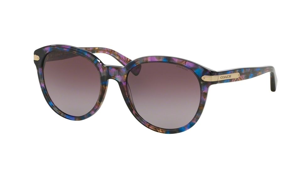 Coach L554 HC8140F Progressive Prescription Sunglasses HC8140F-52888H-55 - Lens Diameter 55 mm, Frame Color Confetti Purple