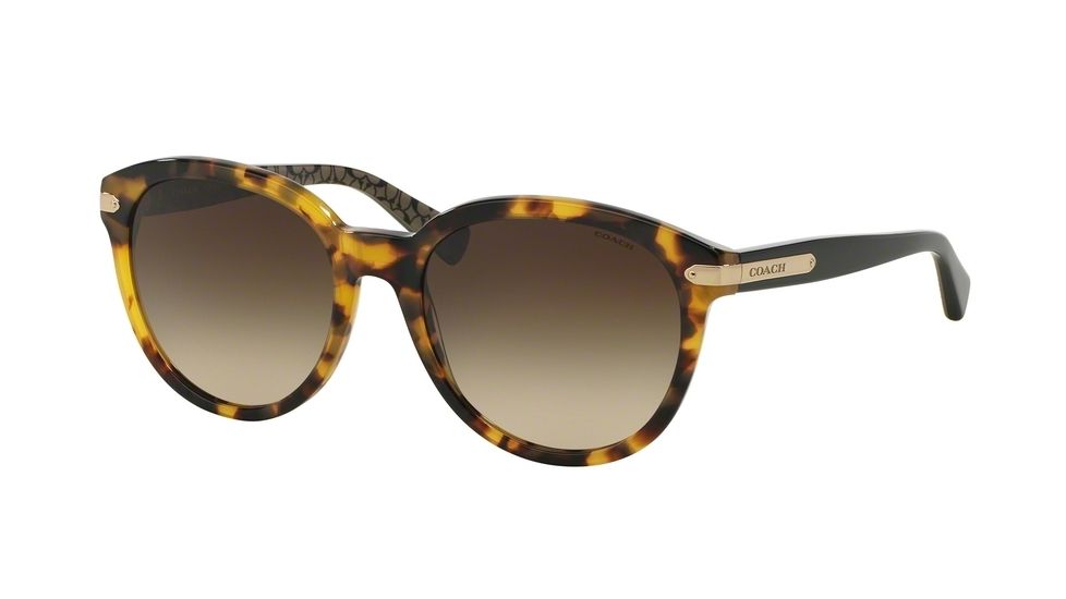 Coach L554 HC8140F Progressive Prescription Sunglasses HC8140F-530913-55 - Lens Diameter 55 mm, Frame Color Tokyo Tort/Blk Military Sig C