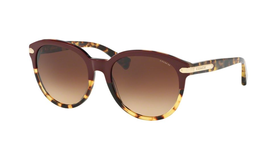 Coach L554 HC8140F Progressive Prescription Sunglasses HC8140F-543713-55 - Lens Diameter 55 mm, Frame Color Burgundy Tortoise/Tortoise