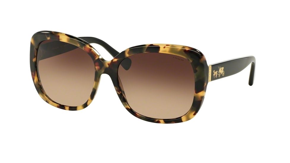 Coach L559 HC8158F Sunglasses 532413-58 - Dark Vintage Tortoise/ Black Frame, Dark Brown Gradient Lenses