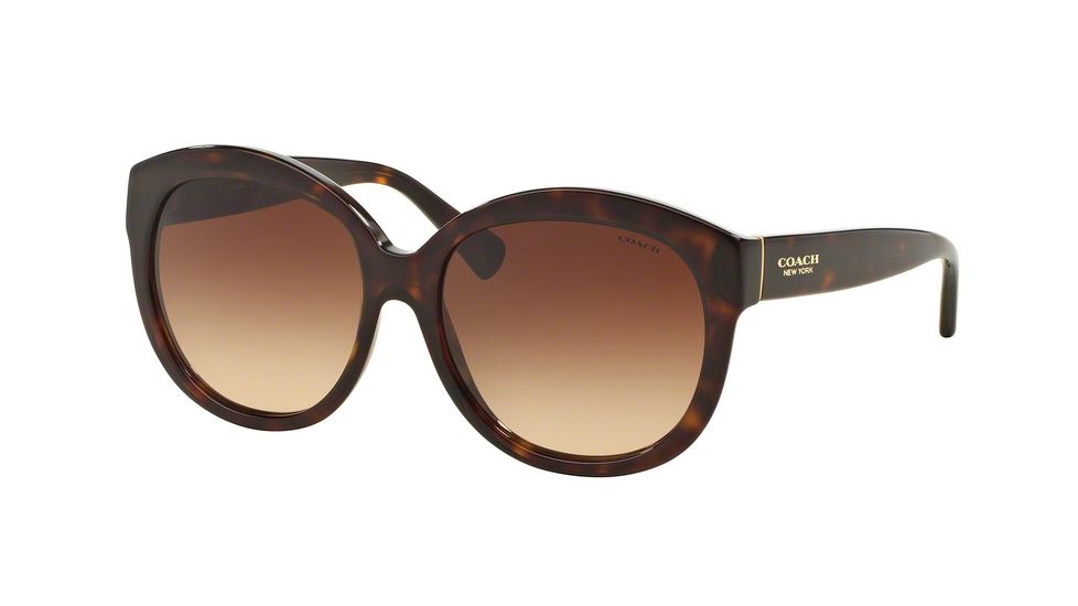 Coach L561 HC8159F Sunglasses 512013-55 - Dark Tortoise Frame, Brown Gradient Lenses