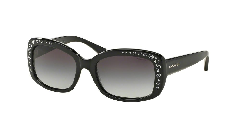 Coach L563 HC8161F Single Vision Prescription Sunglasses HC8161F-500211-55 - Lens Diameter 55 mm, Frame Color Black