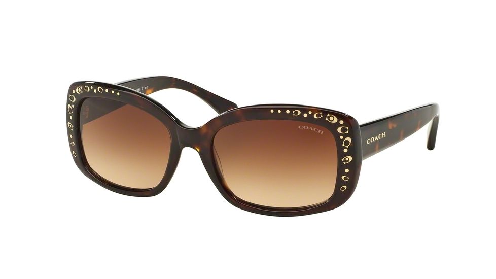 Coach L563 HC8161F Single Vision Prescription Sunglasses HC8161F-512013-55 - Lens Diameter 55 mm, Frame Color Dark Tortoise