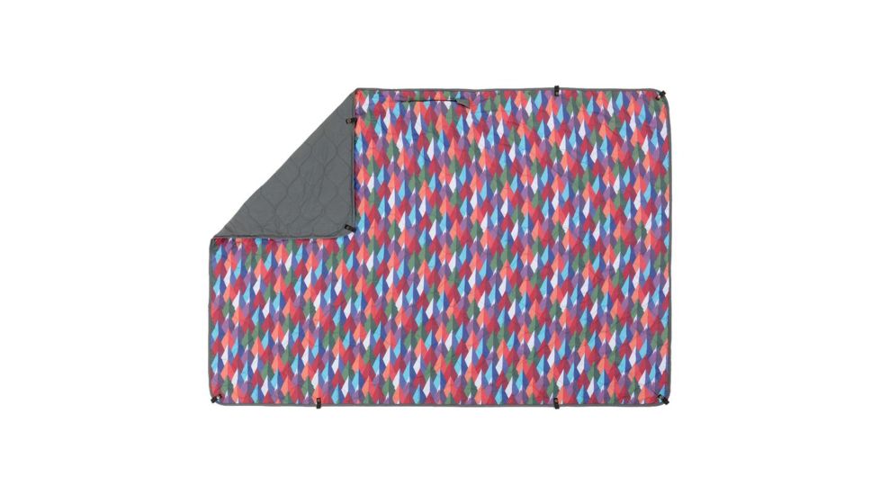 Coalatree Grandview Puffy Kachula  Blanket, Red/Orange/Blue/Green, 50 x 72 flat Grandview-Puffy-kachula
