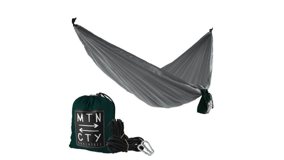 Coalatree Loafer Single Hammock, Grey/Green Loaf-Ham-Gray