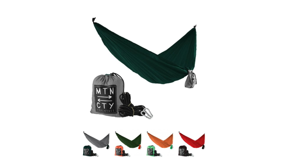 Coalatree Loafer Single Hammock, Green/Gray, Grey/Green, Olive/Orange, Orange/Lime, Red/Black