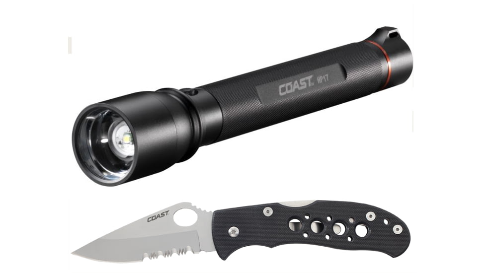 Coast HP17 Flashlight Combo with Coast Pro Predator Lockback Knife