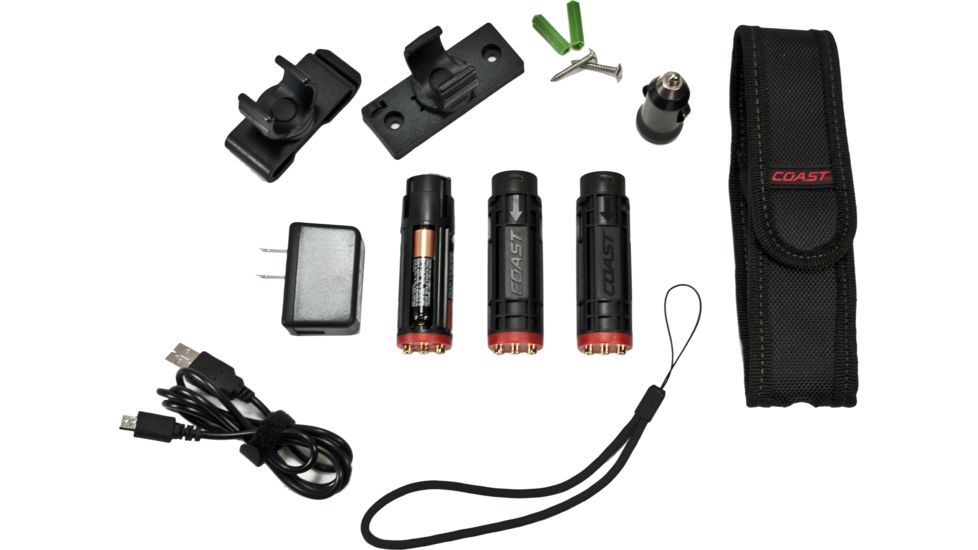 Coast HP7R Rechargeable Long Distance Focusing Flashlight, 300 Lumens, Li-Ion Pack/4 x AAA, Black 19221