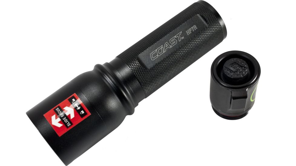 Coast HP7R Rechargeable Long Distance Focusing Flashlight, 300 Lumens, Li-Ion Pack/4 x AAA, Black 19221
