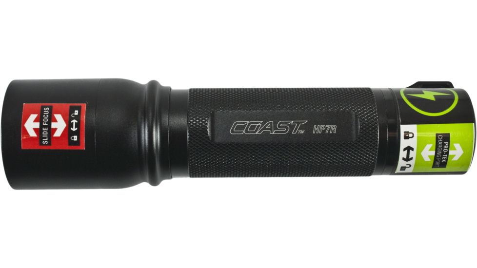 Coast HP7R Rechargeable Long Distance Focusing Flashlight, 300 Lumens, Li-Ion Pack/4 x AAA, Black 19221