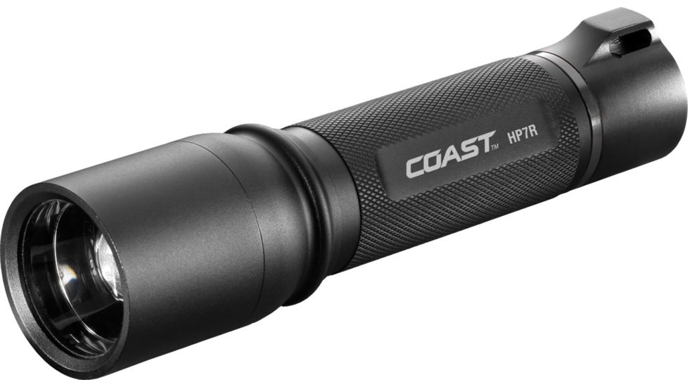 Coast HP7R Rechargeable Long Distance Focusing Flashlight, 300 Lumens, Li-Ion Pack/4 x AAA, Black 19221