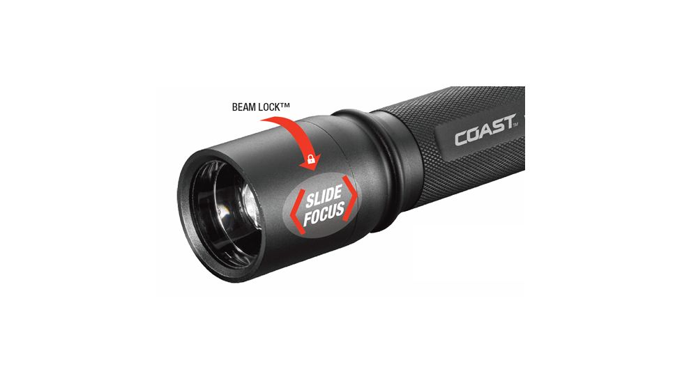 Coast HP7R Rechargeable Long Distance Focusing Flashlight, 300 Lumens, Li-Ion Pack/4 x AAA, Black 19221