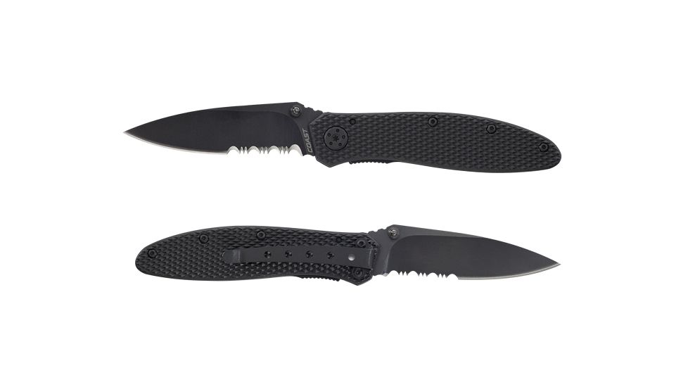 Coast S.P.T.  Black Folding, Fine Edge Knife LX325