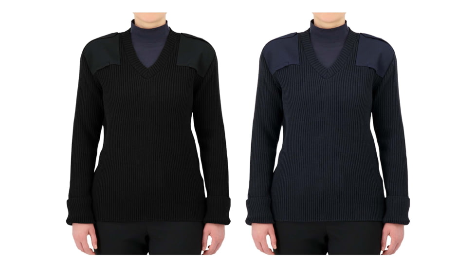 Cobmex V-Neck Commando Sweater, Black, Dark Navy