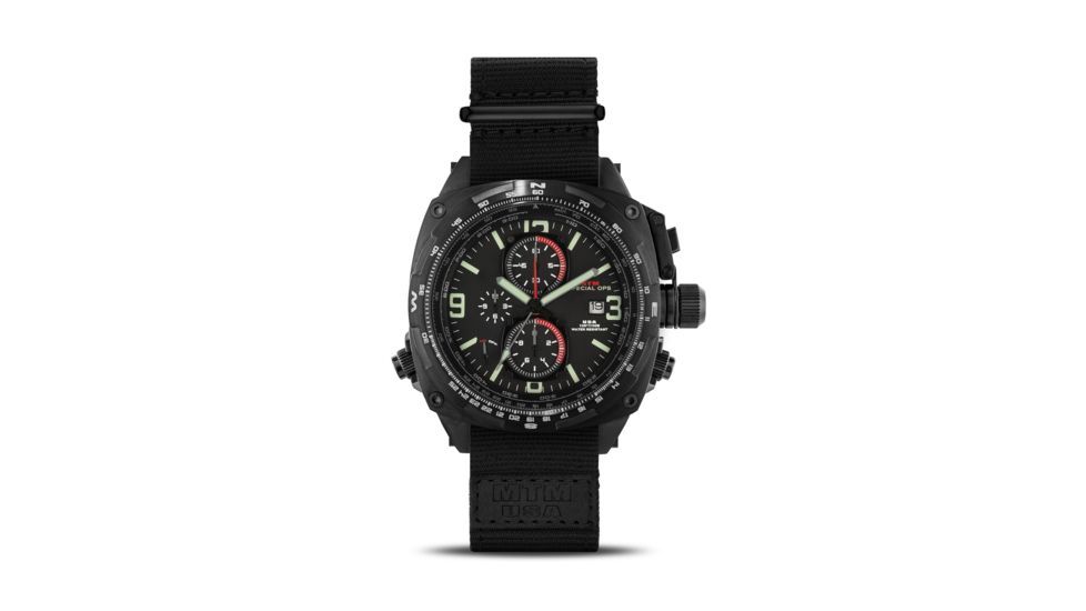 Cobra 44mm Black Titanium Case, Black Dial, Nylon Black Band