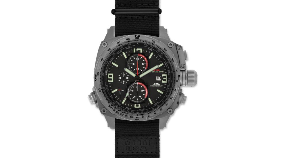 Cobra 44mm Grey Titanium Case, Black Dial, Nylon Black Band