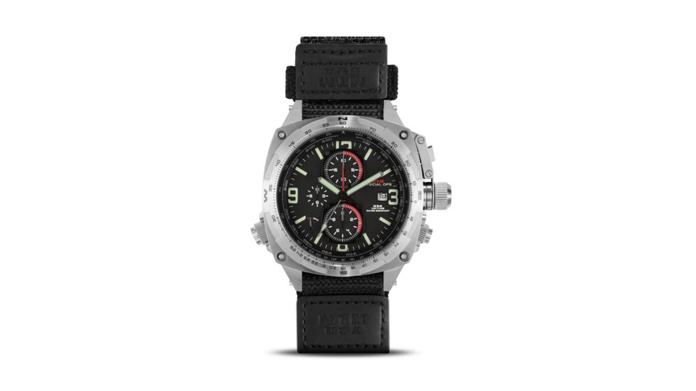Cobra 44mm Silver Titanium Case, Black Dial, Ballistic Velcro I